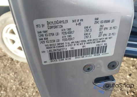 2005 Jeep Liberty Limited Edition из США, поврежденный, VIN 1J8GL58K25W672714